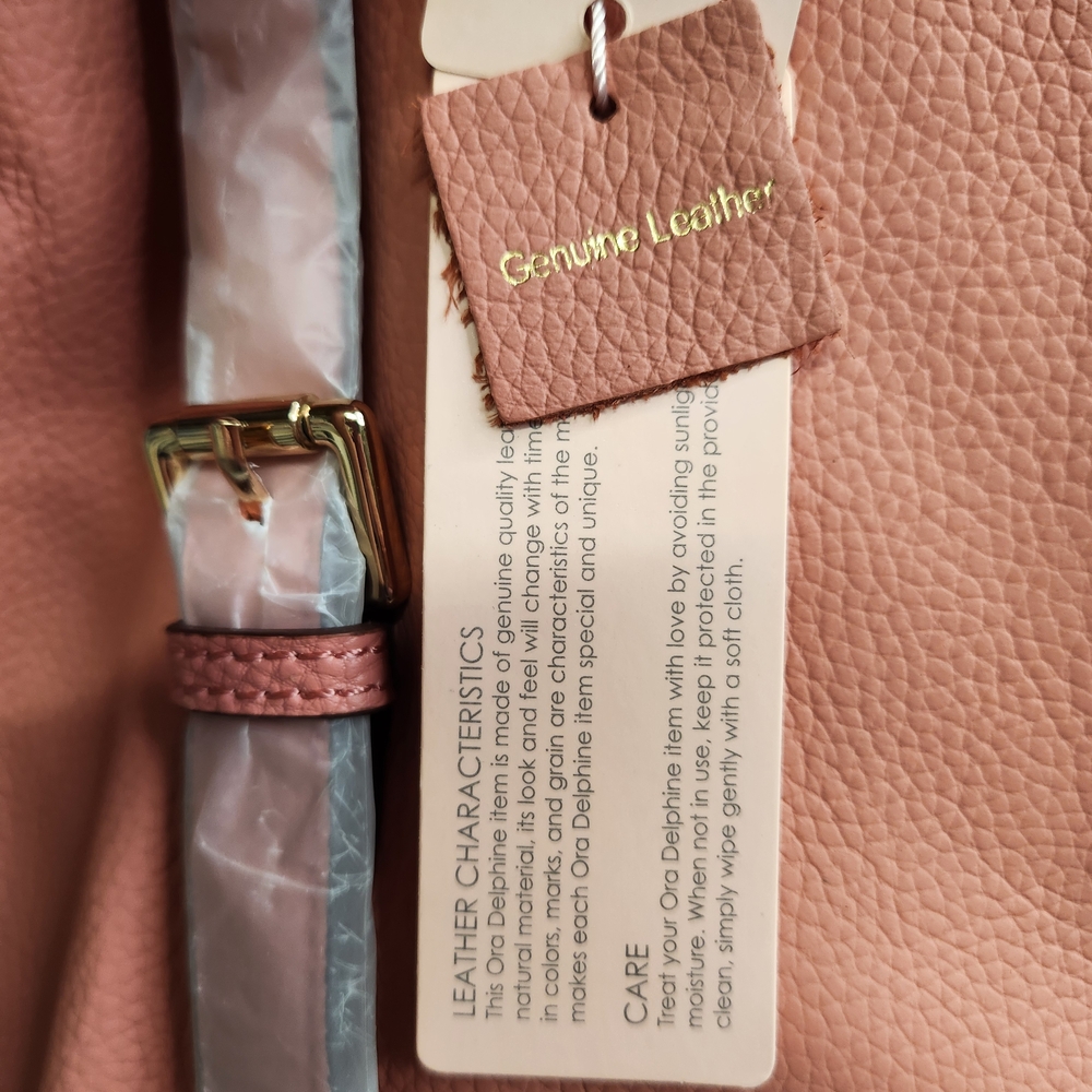 Ora Delphine Peach Leather Tote - Picture 5 of 13